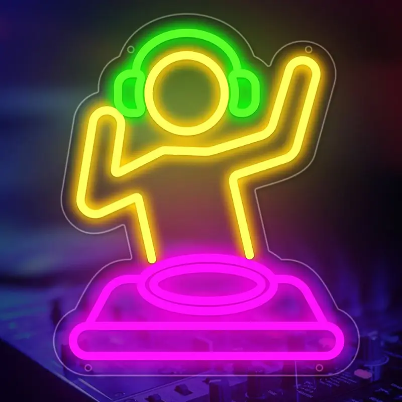 Wholesale DJ Drop the Beat Atmosphere Decorative Soft Silicone Neon Flex Sign 1
