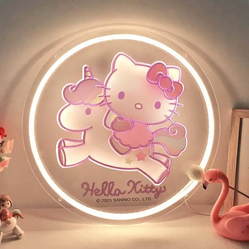 Mass Production Rapid Shipment Curving Hello Kitty Neon Sign for Home Decoration 1