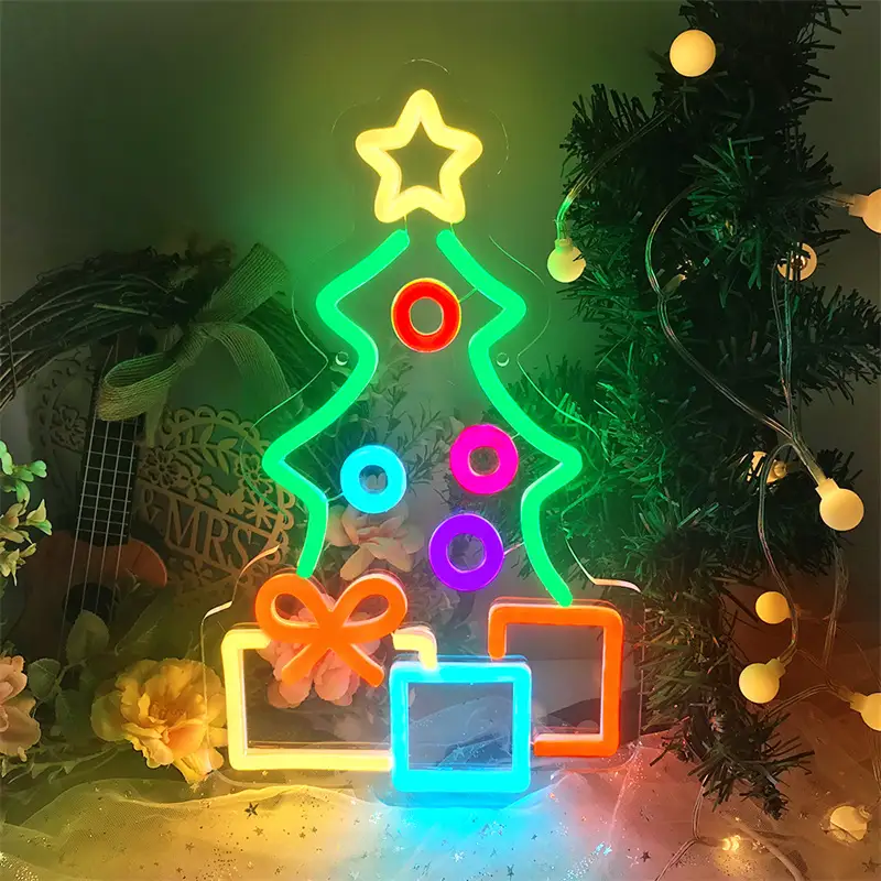 Customized Size Fast Delivery Soft Silicone Strip Christmas Tree Event Neon Wall Sign for Home Decor 1