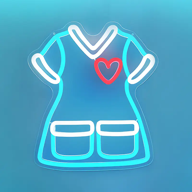 Wholesale Bulk Customized Soft Silicone Strip Acrylic Board Nurese's Uniforms Image Neon Wall Light for Medical Store 1