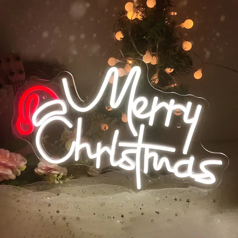 Wholesale Soft Silicone Strip Merry Christmas Acrylic Illuminated Neon Wall Lights for Party Decor 1