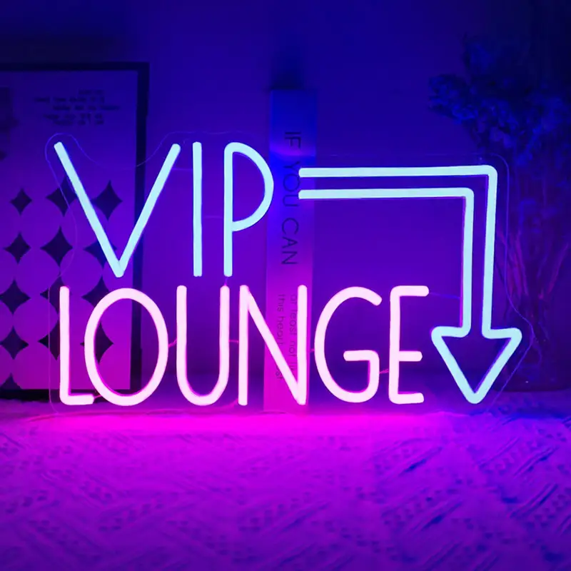 Large Volume Customized Soft Silicone Strip VIP Lounge LED Wall Sign for Hotel Guidance 1