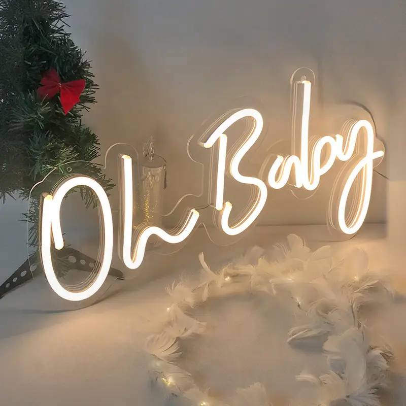 Wholesale Warm White Lighting Wall Hanging Oh Baby LED Signboard for Propose Marriage 1