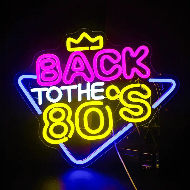 Party Decoration Supplier Custom Made Back to the 80's Neon Wall Lights for Wholesaler 1