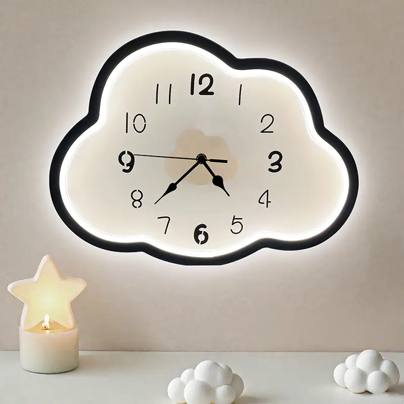 Wholesale Cloud Shaped Neon Light Clock with LED Light for Indoor Use 1