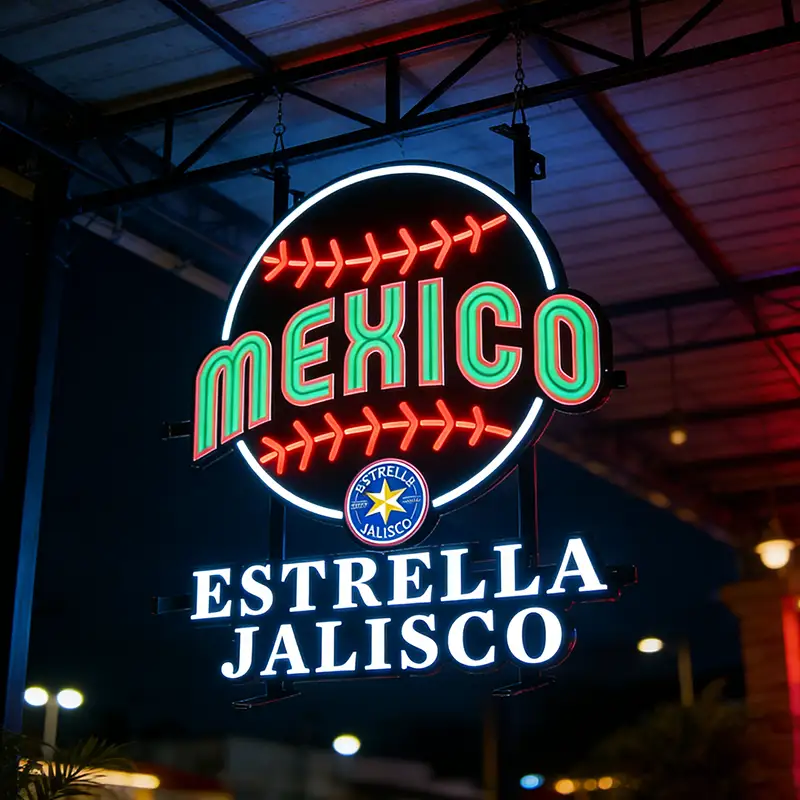Estrella Jalisco Mexiko Baseboll LED Neonskylt - Bar &amp; Restaurangdekor 1